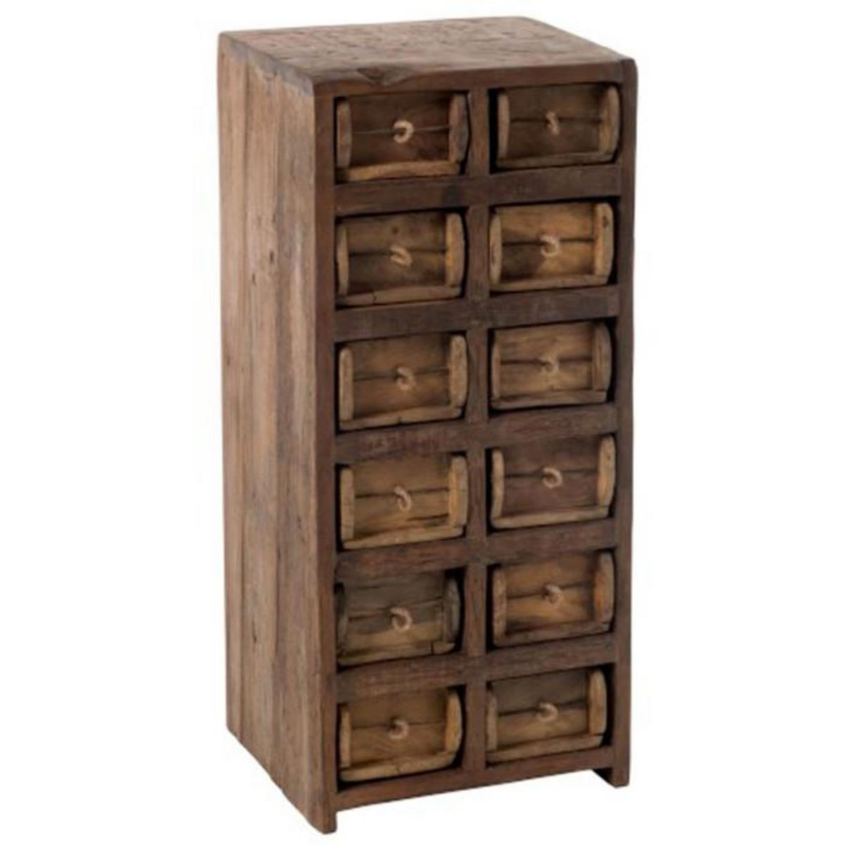 Paris Prix Commode 12 Tiroirs en Bois  Medio  82cm Naturel