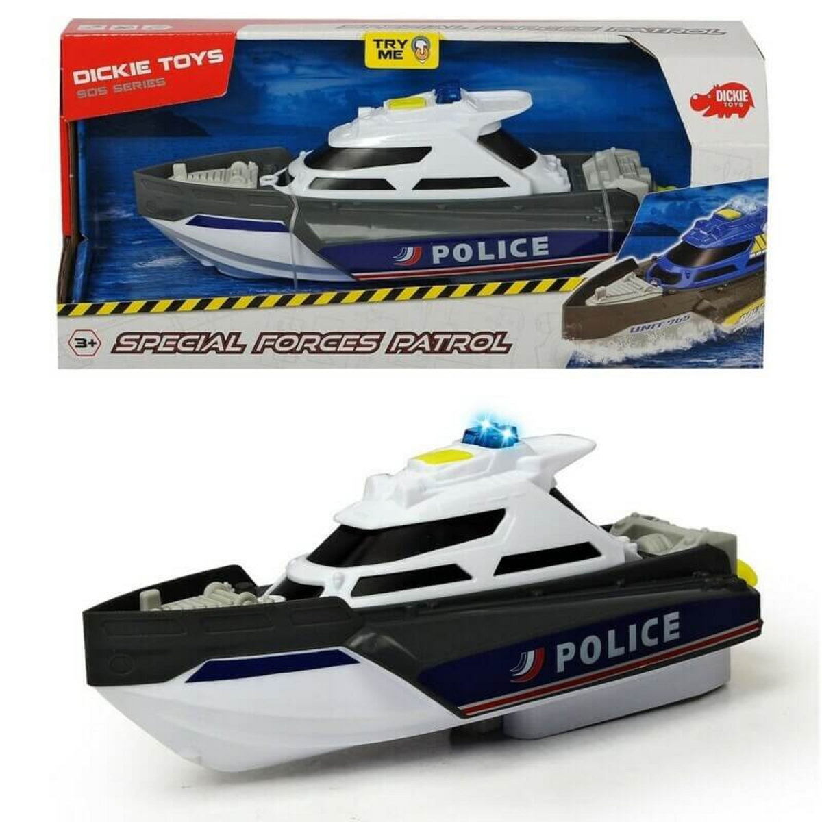 Dickie Toys Bateau Forces Spéciales - 25cm Avec Lumières Et Sons - Jouet Pour Enfants Dès 3 Ans