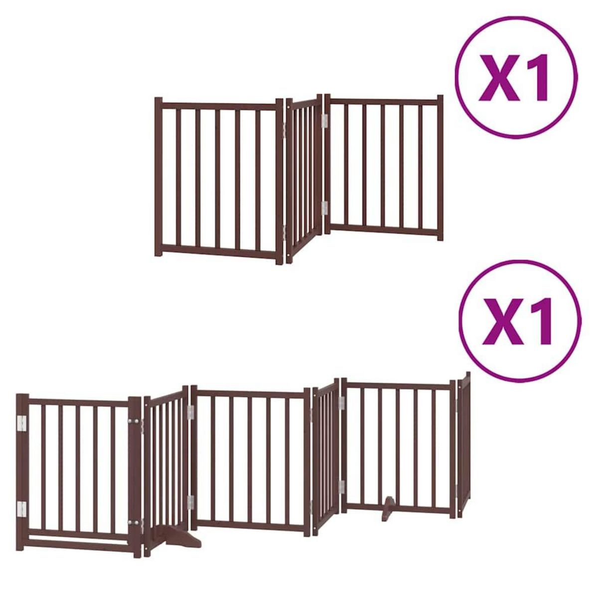 VIDAXL Barriere pour chien porte pliable 9 panneaux bois de peuplier