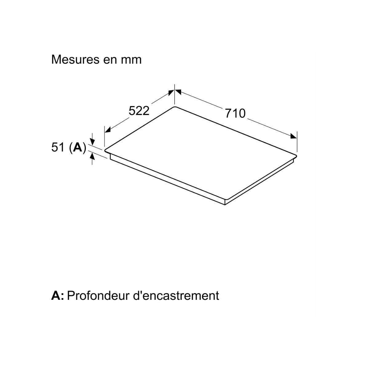 Siemens Table de cuisson à induction 71cm 4 feux 7400w noir - ED751HSB1E