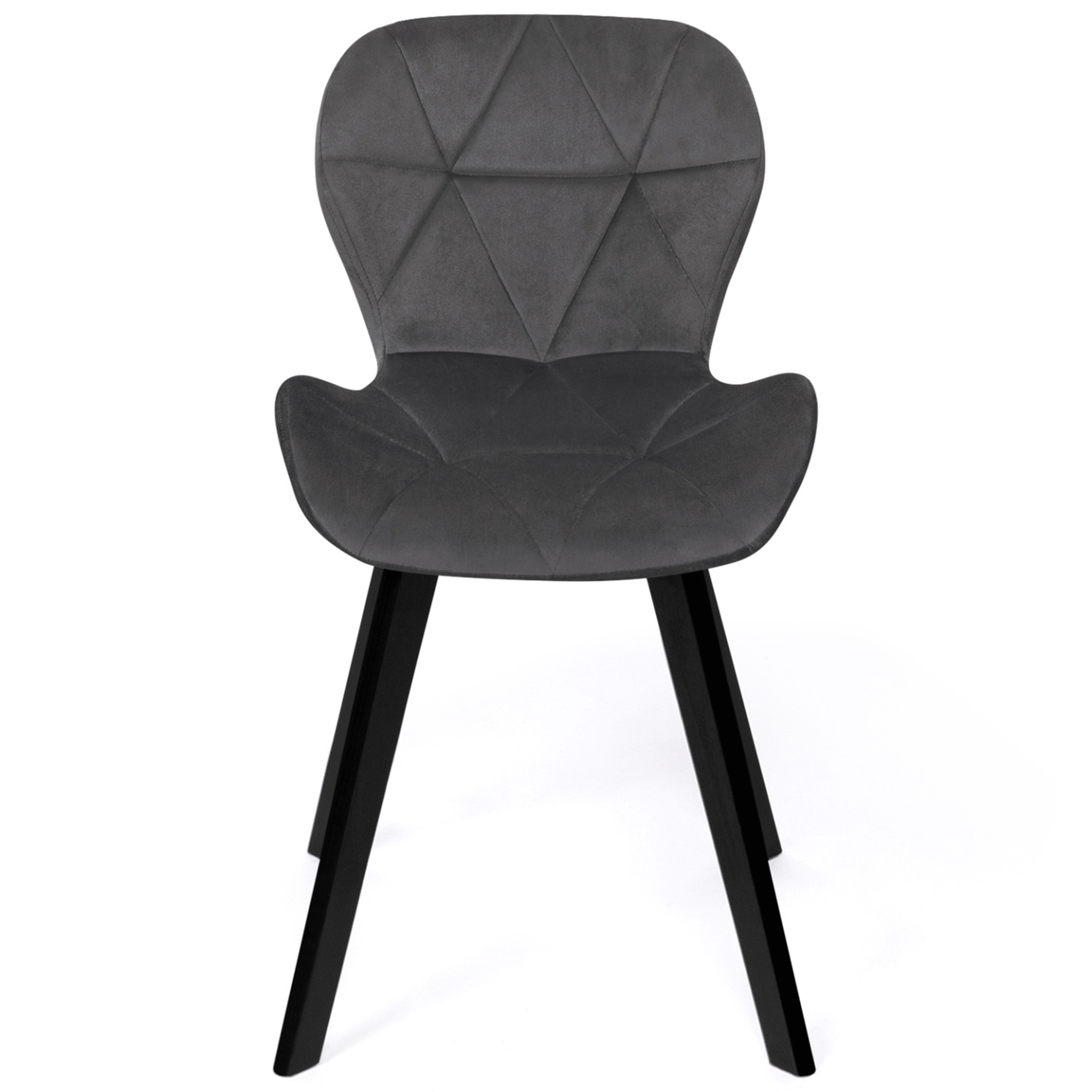 Voir la diapositive 5 : ID MARKET Lot de 4 chaises robine en velours mix color bleu, gris foncé, gris clair et jaune