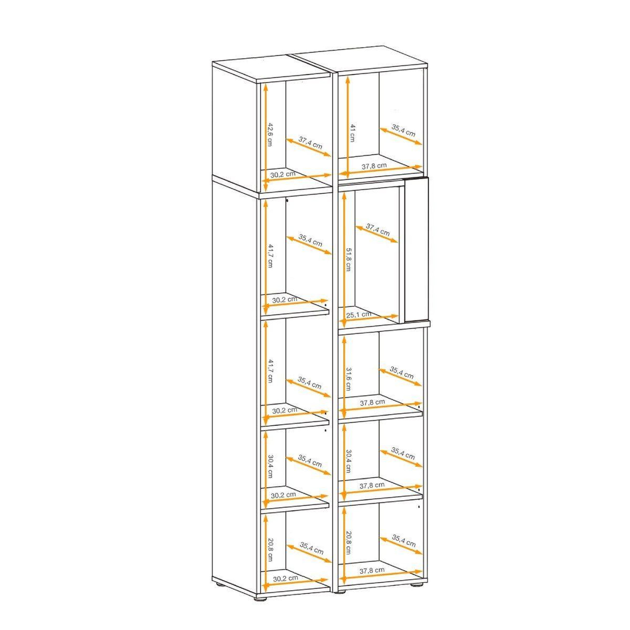 Voir la diapositive 4 : Paris Prix Bibliothèque design led  cross  195cm naturel