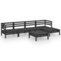 Voir la diapositive 2 : VIDAXL Salon de jardin 6 pcs Bois de pin massif Noir