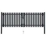 VIDAXL Portail de cloture a double porte Acier 306x125 cm Anthracite
