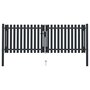 Voir la diapositive 1 : VIDAXL Portail de cloture a double porte Acier 306x125 cm Anthracite
