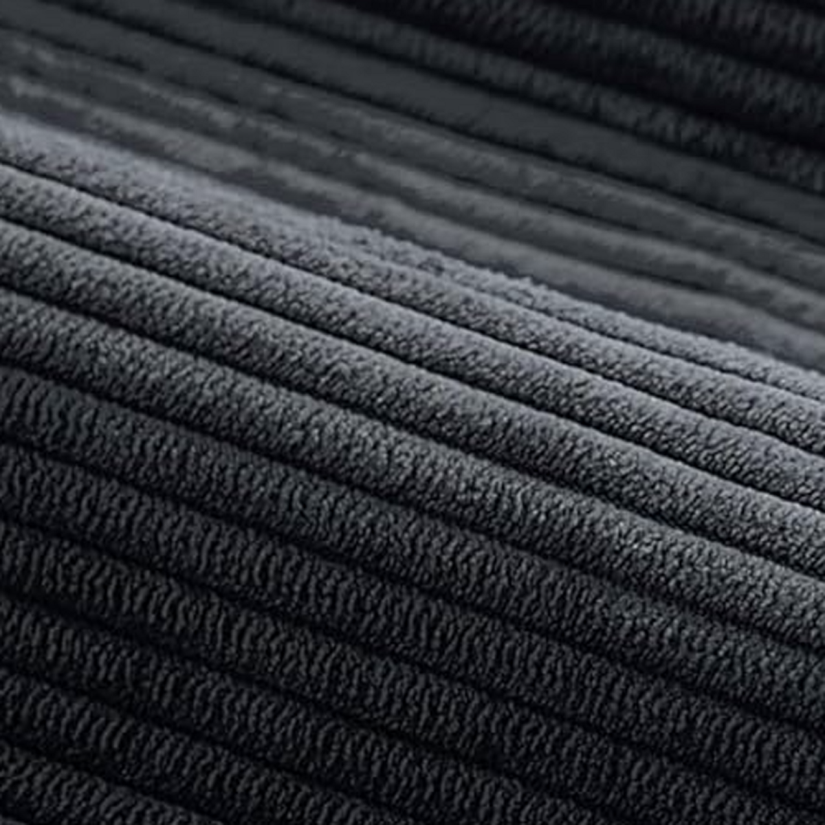 CONCEPT USINE Canapé 3 places avec pouf en velours côtelé gris anthracite SHEFFIELD