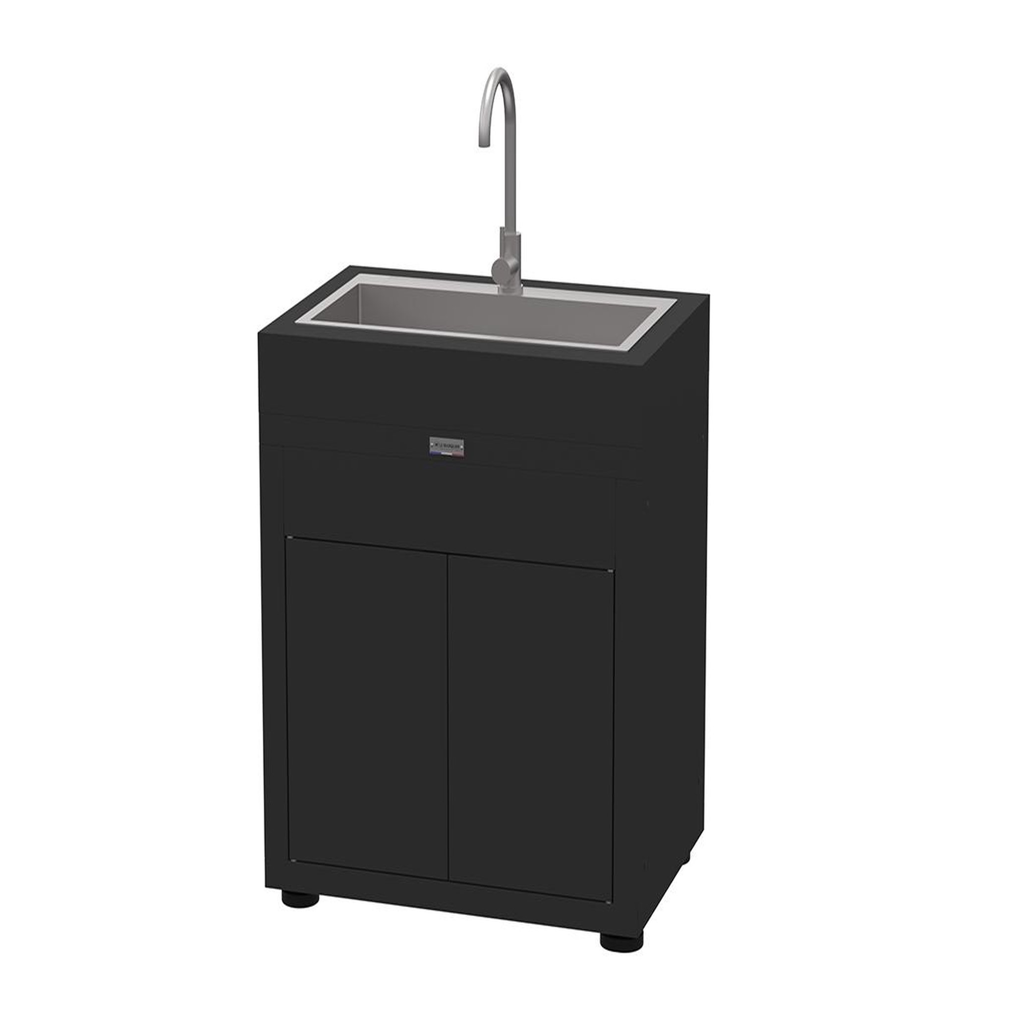 Le marquier Meuble cuisine extérieure noir avec évier intégré 80 x 55 cm - le marquier