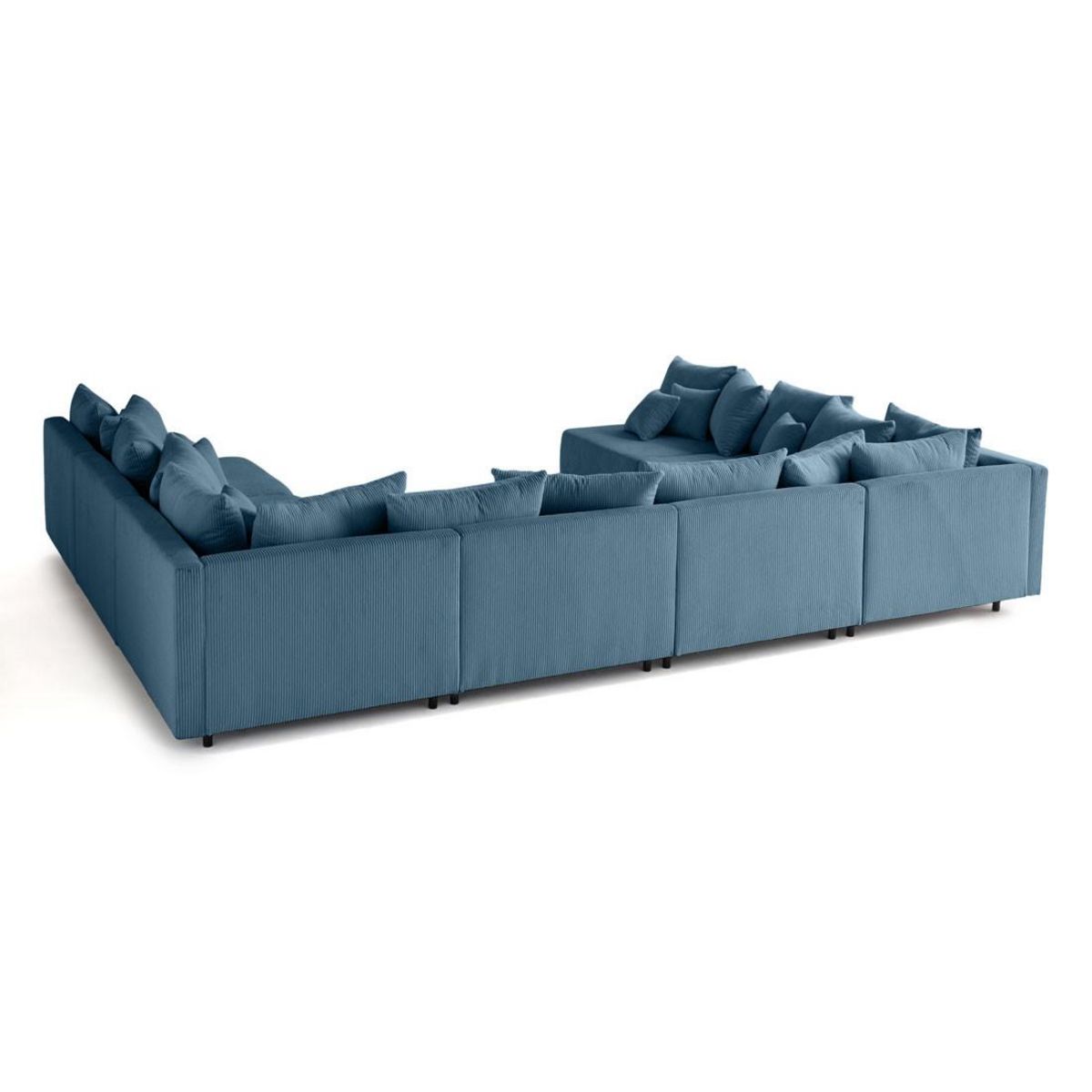 LISA DESIGN Edinburg - canapé modulable panoramique 8 places - en velours côtelé