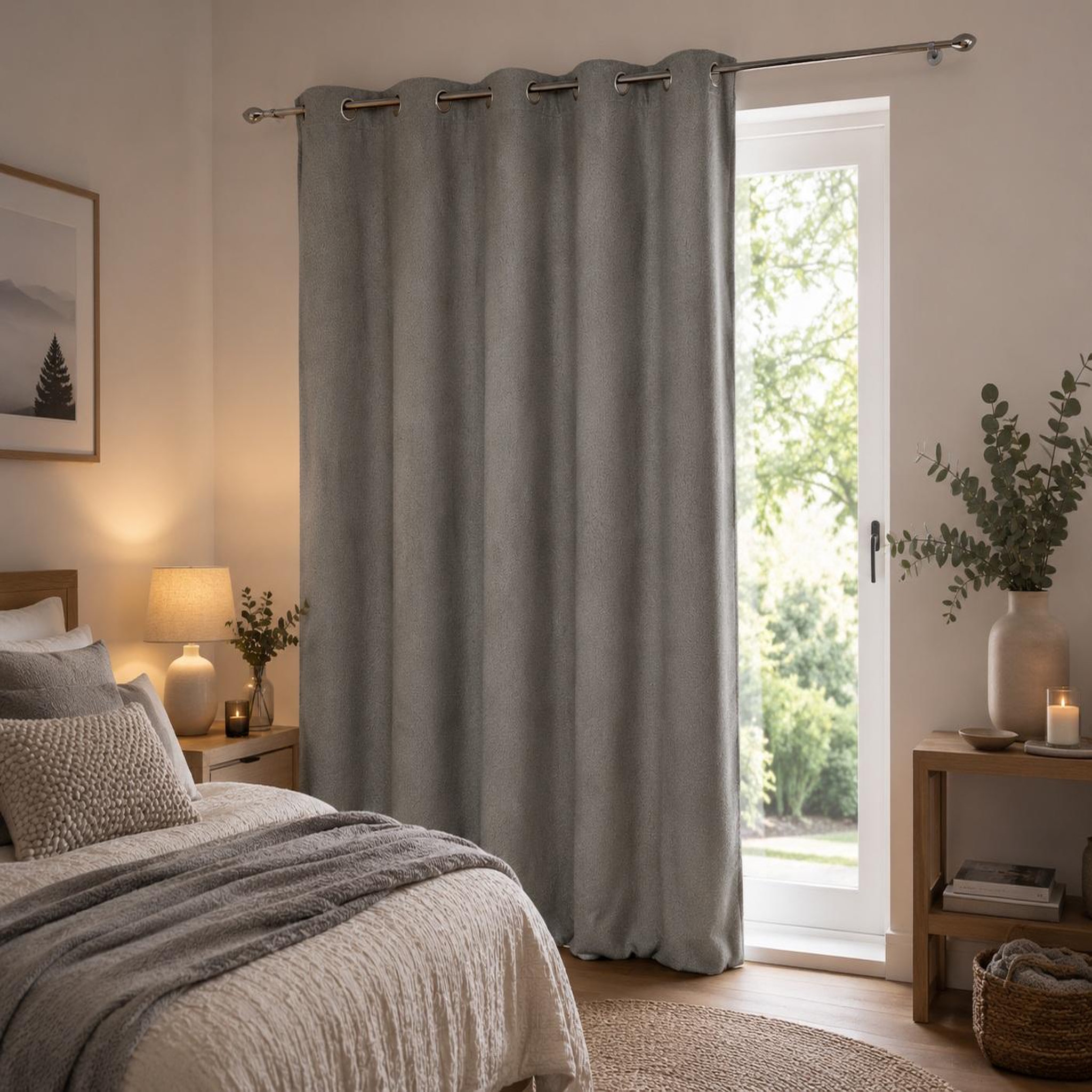Voir la diapositive 2 : Eden 1 rideau bouclette wooly design et moderne