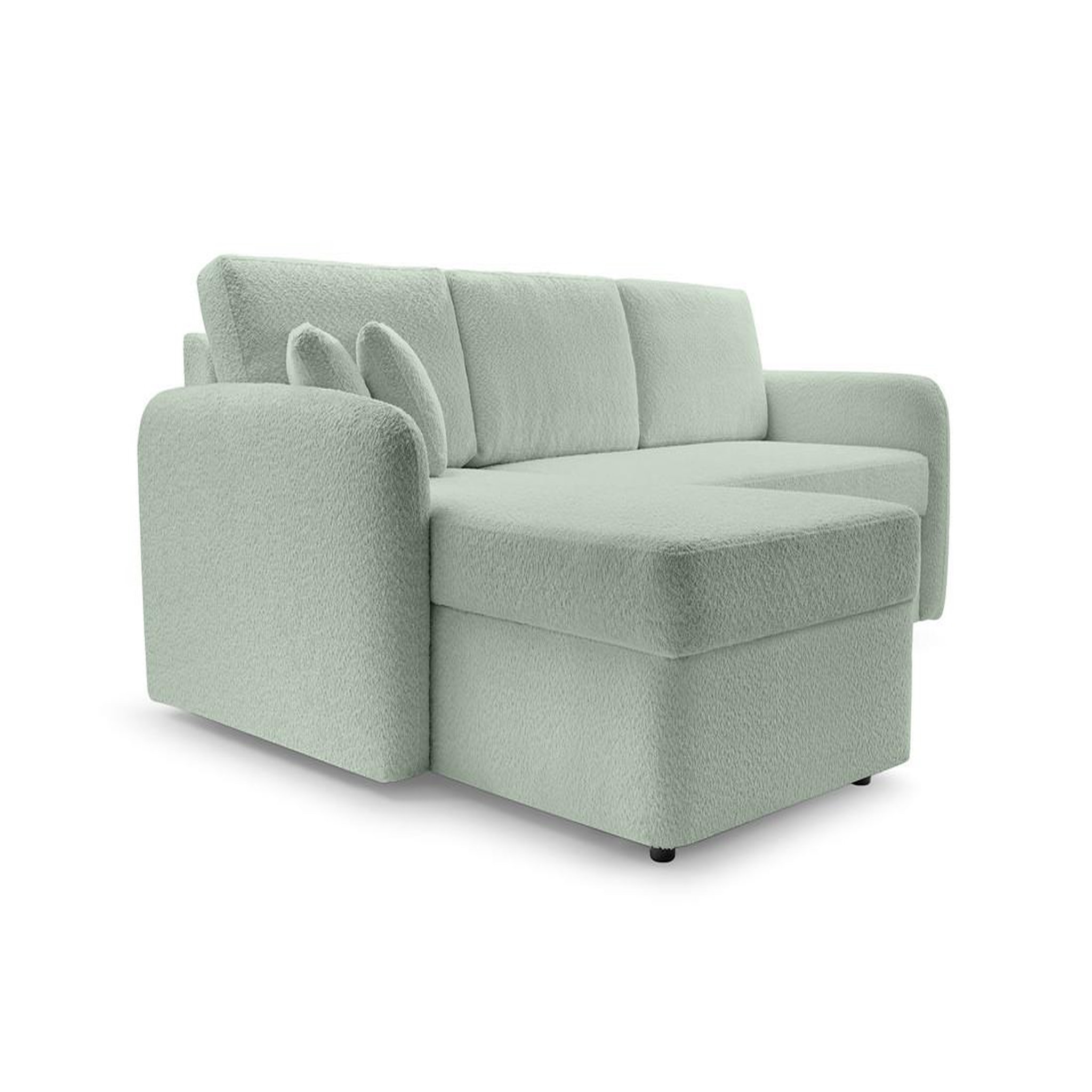 Voir la diapositive 5 : BEST MOBILIER Pocatello - canapé d'angle réversible 4 places - convertible avec coffre - en tissu bouclette