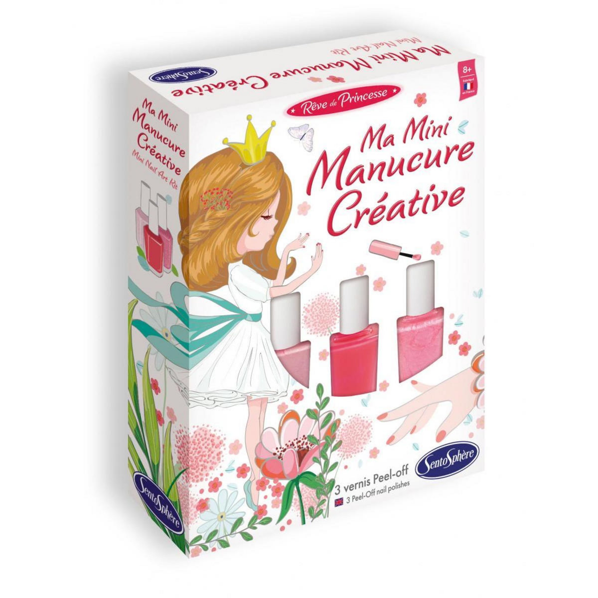 Sentosphere Atelier de Mini Manucure Créatif pour Enfants - Kit Complet de Vernis Peel-Off et Pochoirs Décoratifs