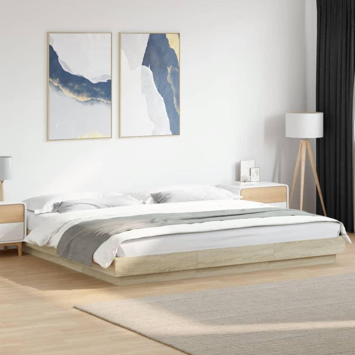 VIDAXL Cadre de lit sans matelas chene sonoma 180x200 cm