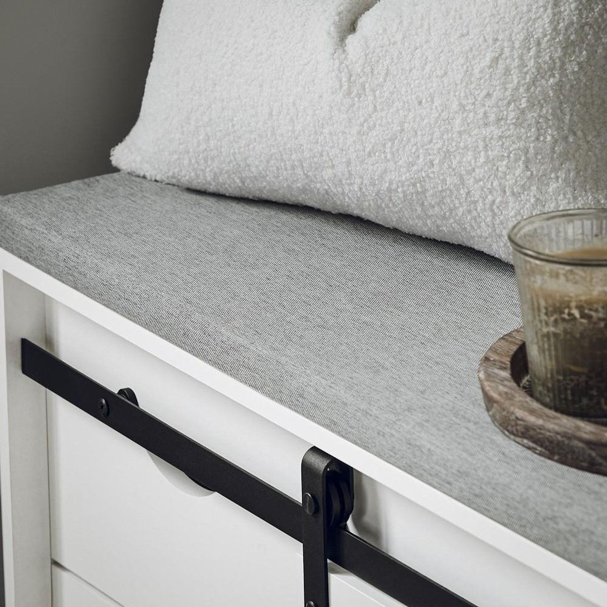 SOBUY SoBuy - Banc de rangement à chaussures avec 2 tiroirs - Blanc - 80x30x49cm - Rustique - FSR153-W