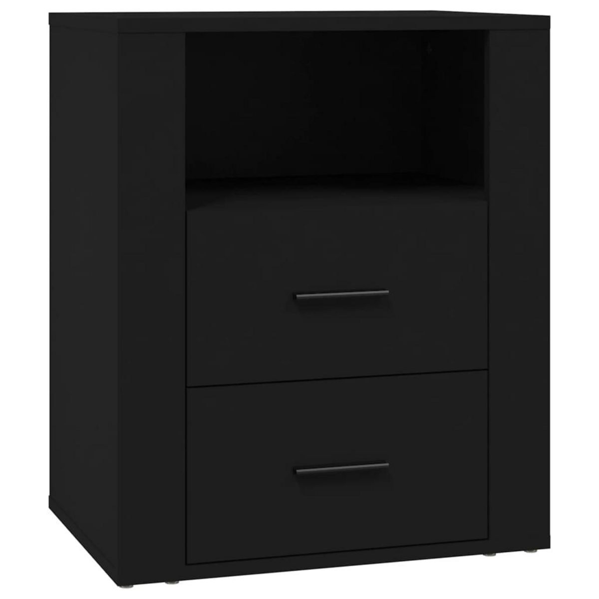 VIDAXL Table de chevet Noir 50x36x60 cm Bois d'ingenierie