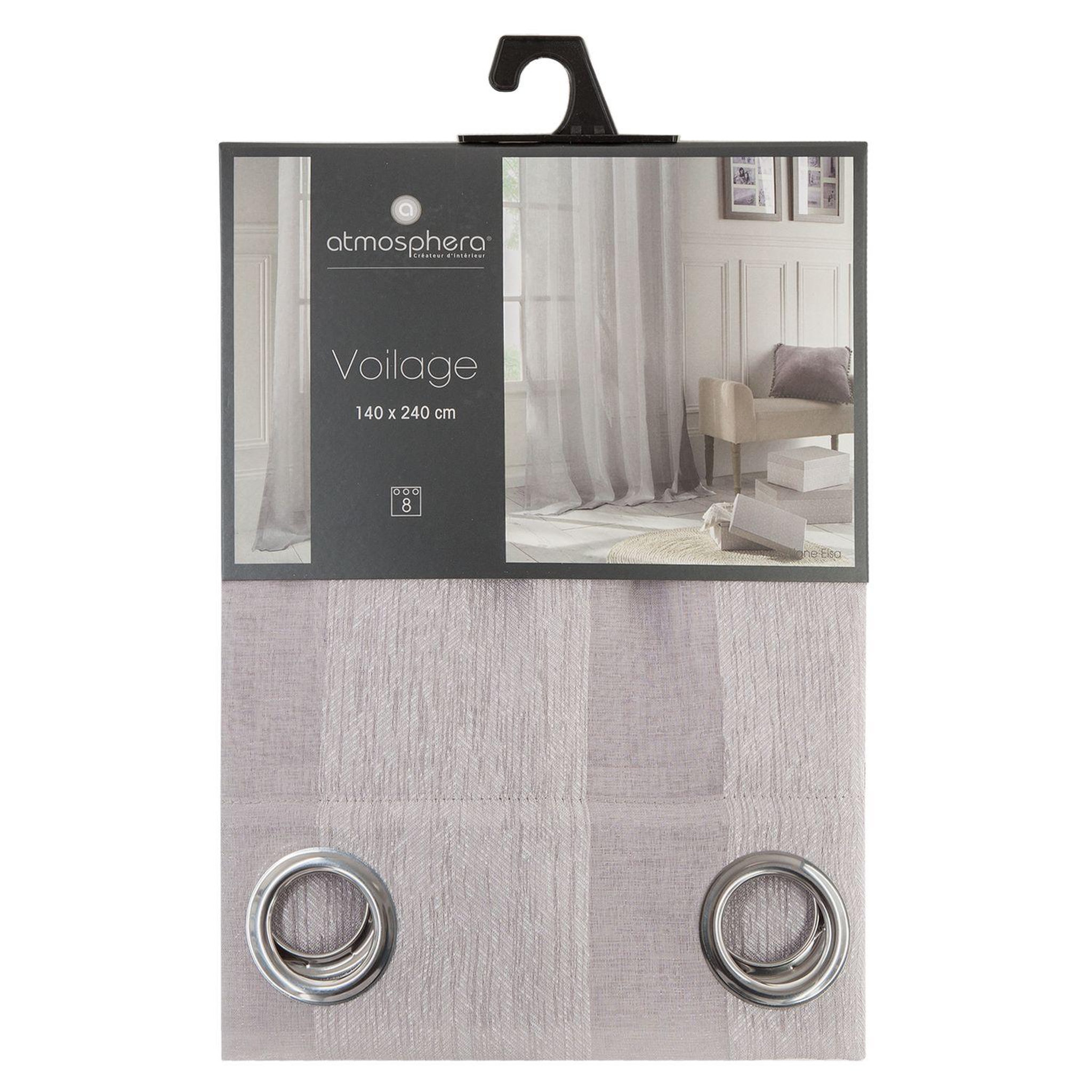 ATMOSPHERA Voilage elsa en polyester - 140 x 240 cm - gris