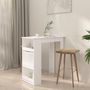 Voir la diapositive 3 : VIDAXL Table de bar rangement Blanc 102x50x103,5 cm Bois d'ingenierie