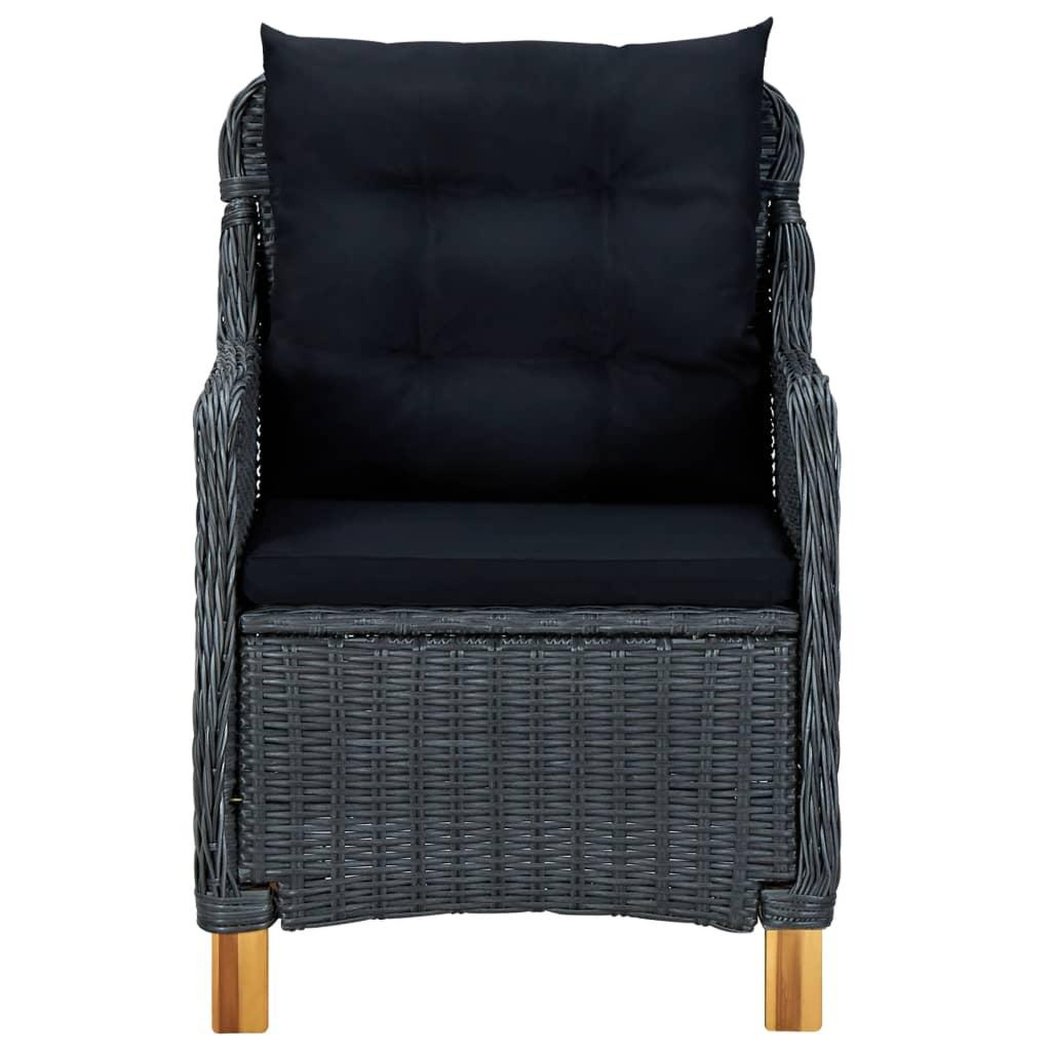 Voir la diapositive 5 : VIDAXL Mobilier a dîner 9 pcs avec coussins Resine tressee Gris fonce