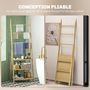 Voir la diapositive 5 : HOMCOM Porte-serviettes pliable style cosy bambou verni 3 barres 3 étagères H.153cm