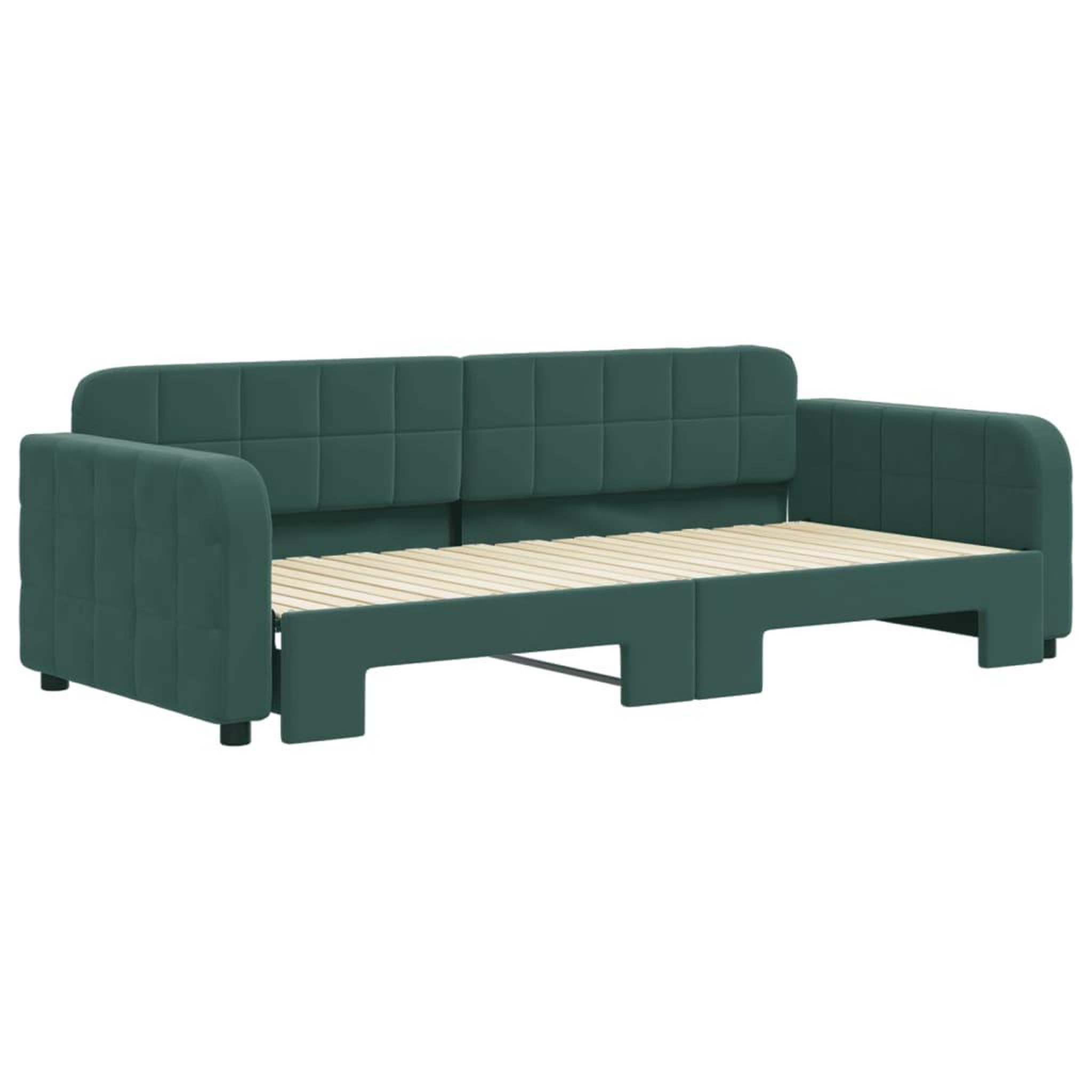 Voir la diapositive 3 : VIDAXL Lit de jour avec gigogne sans matelas vert fonce 90x200 cm