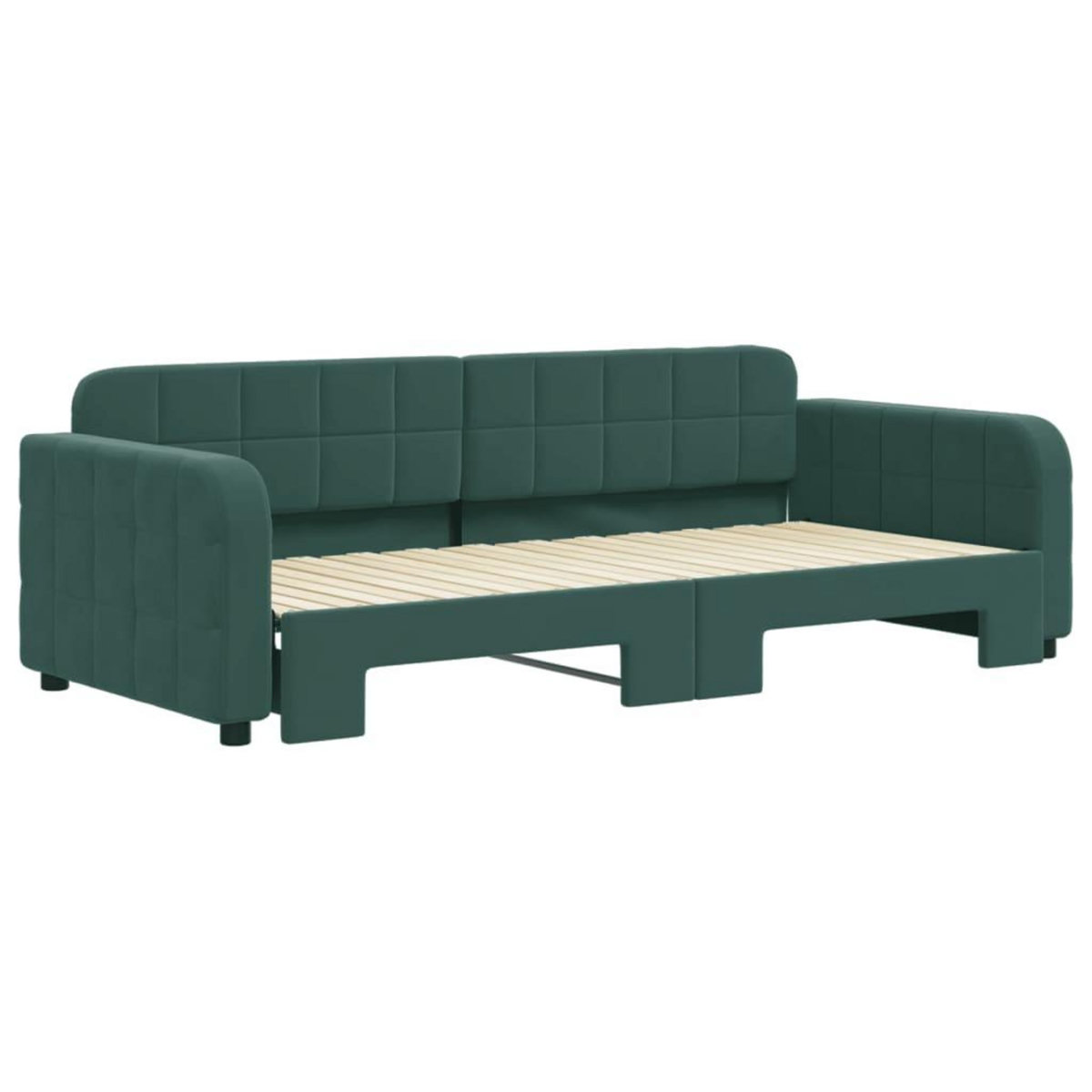 VIDAXL Lit de jour avec gigogne sans matelas vert fonce 90x200 cm