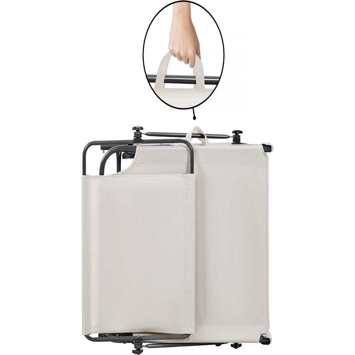 Habitat et Jardin Bain de soleil pliable  Lazy  - Avec pare soleil - Beige