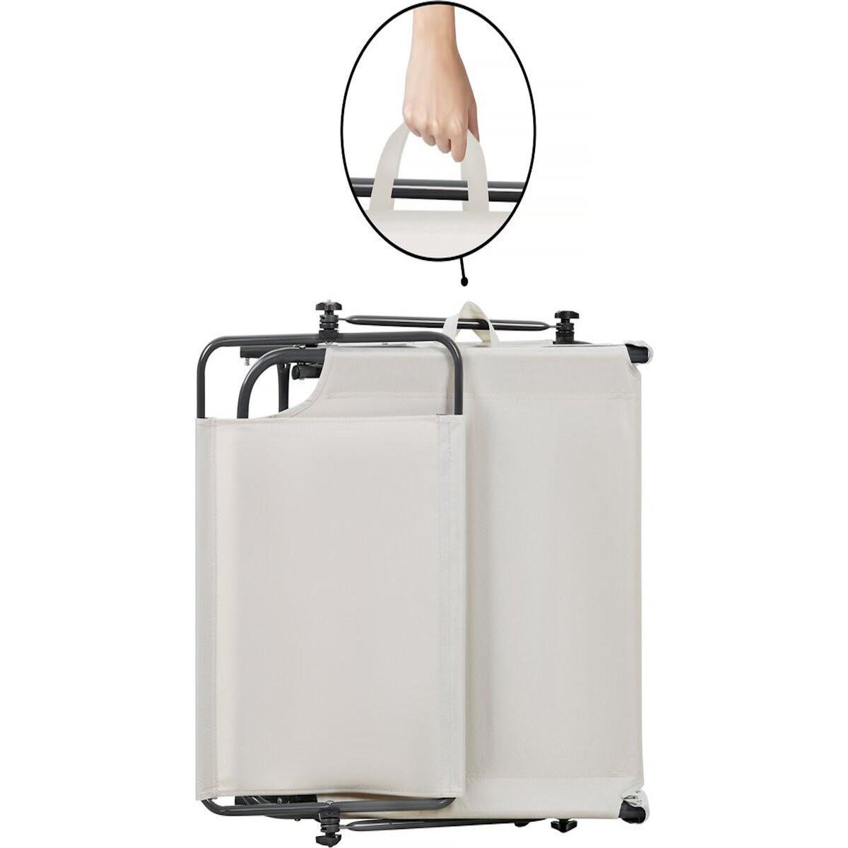 Habitat et Jardin Bain de soleil pliable  Lazy  - Avec pare soleil - Beige