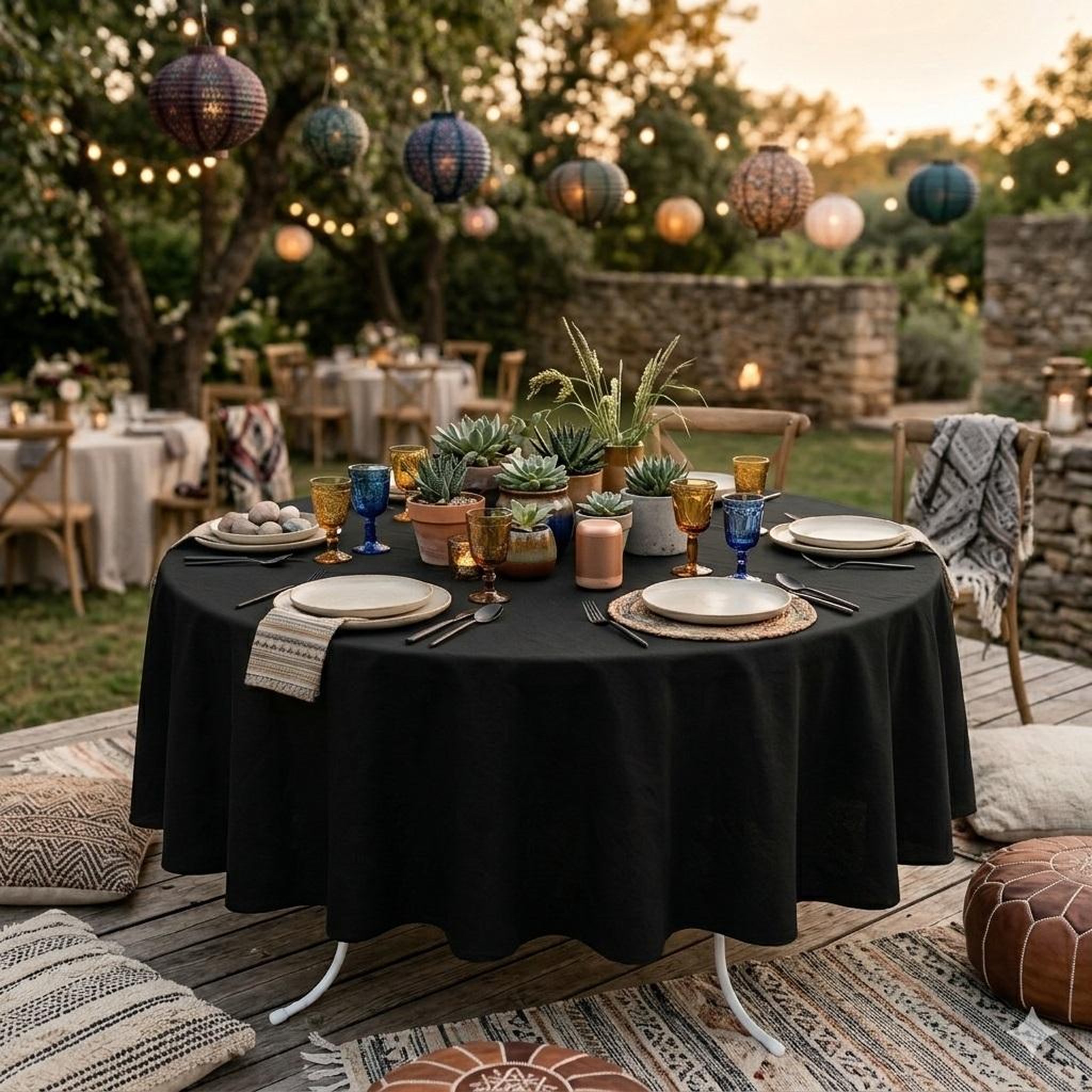 Voir la diapositive 2 : Eden Nappe ronde nelsonn design et moderne