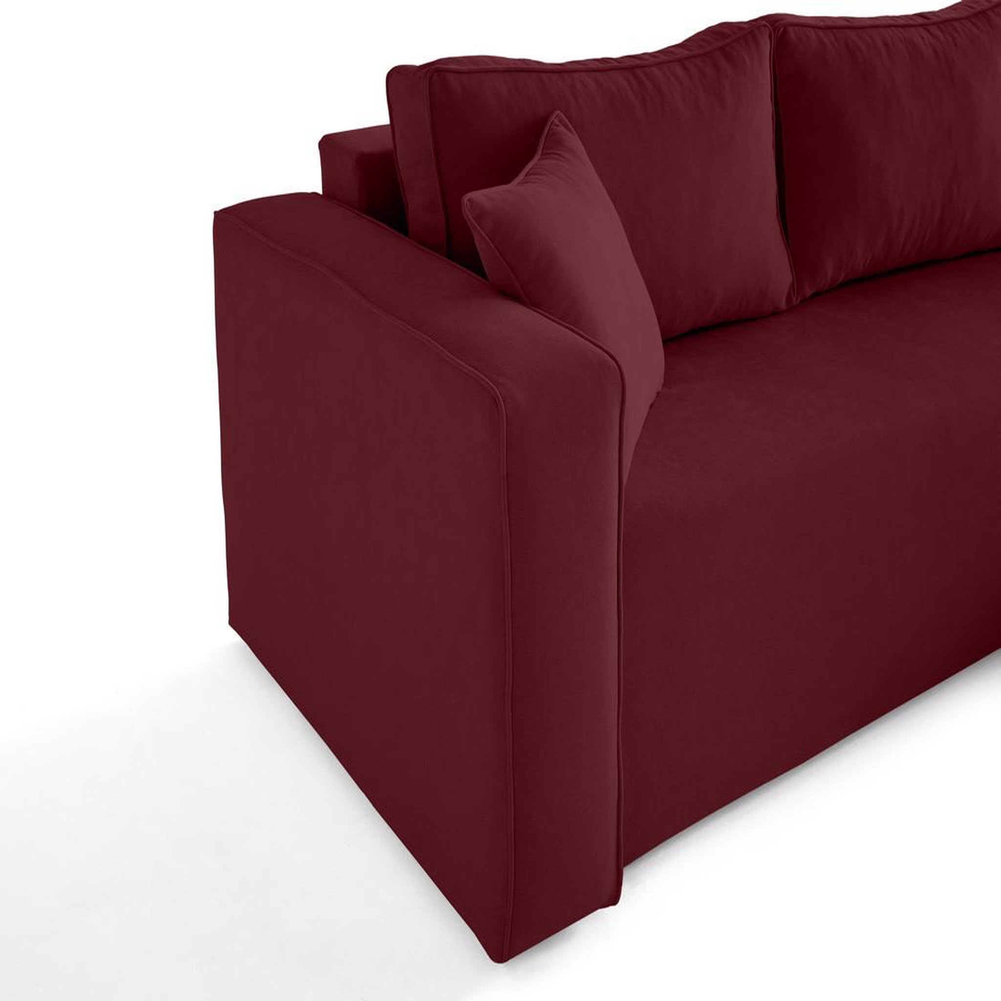 Voir la diapositive 6 : BEST MOBILIER Topaze - canapé d'angle déhoussable réversible 4 places en tissu