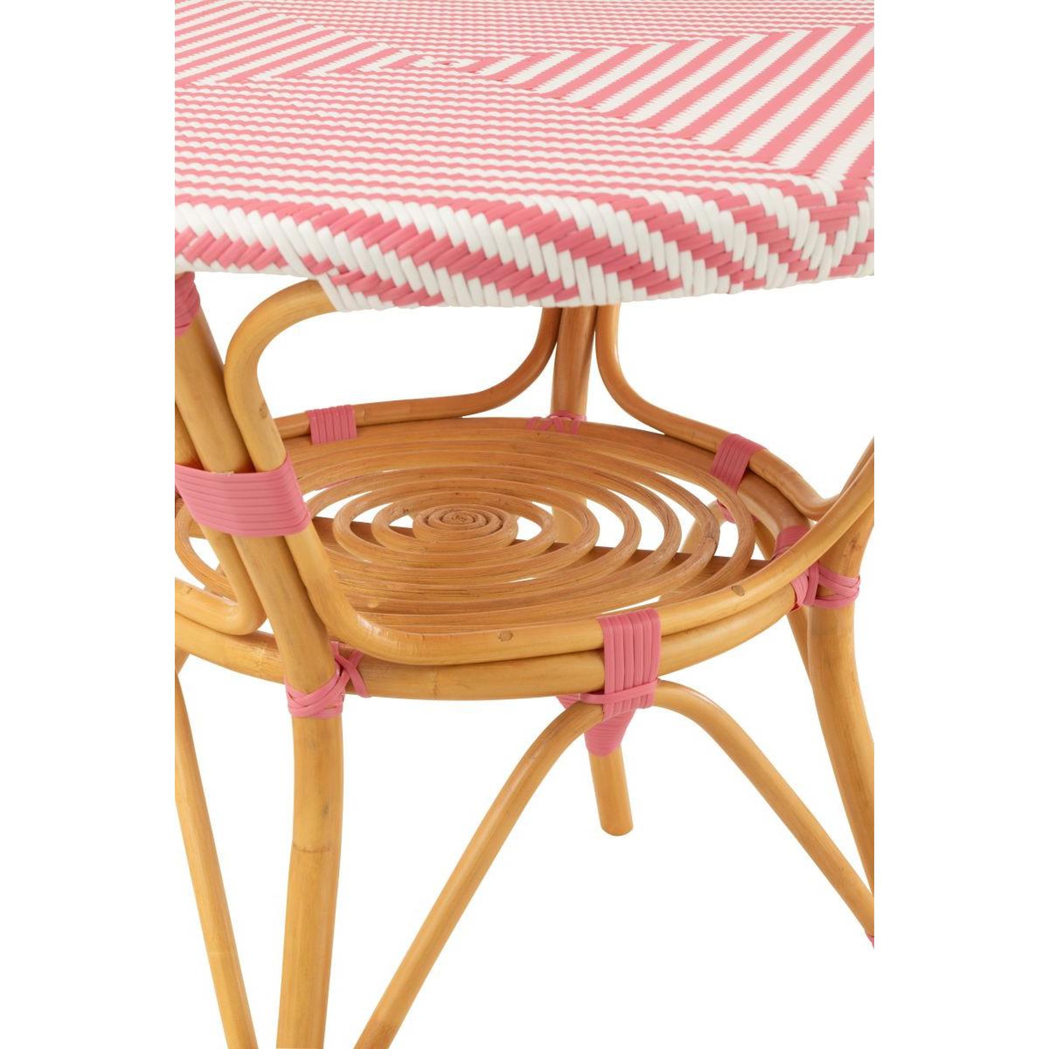 Voir la diapositive 4 : J-LINE Table à manger en rotin  danial  90cm rose