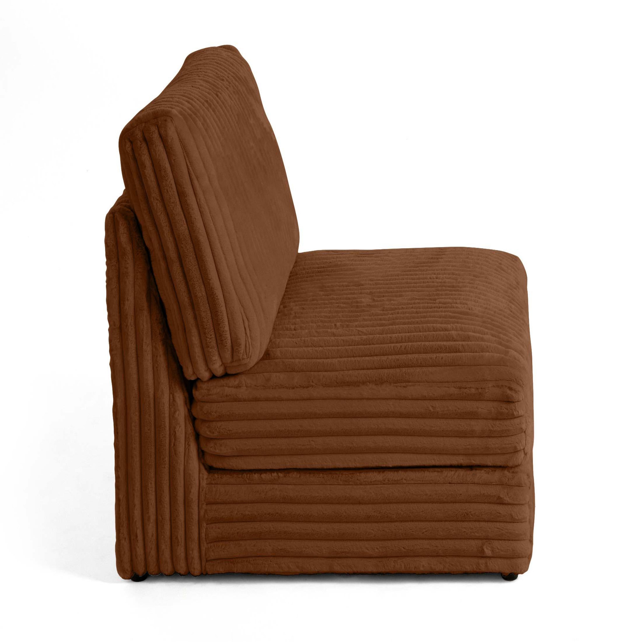 Voir la diapositive 2 : LISA DESIGN Jasper - module d'assise - en fausse fourrure côtelée