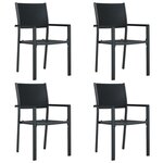 VIDAXL Chaises de jardin lot de 4 Noir Plastique Aspect de rotin