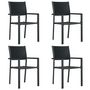 Voir la diapositive 1 : VIDAXL Chaises de jardin lot de 4 Noir Plastique Aspect de rotin