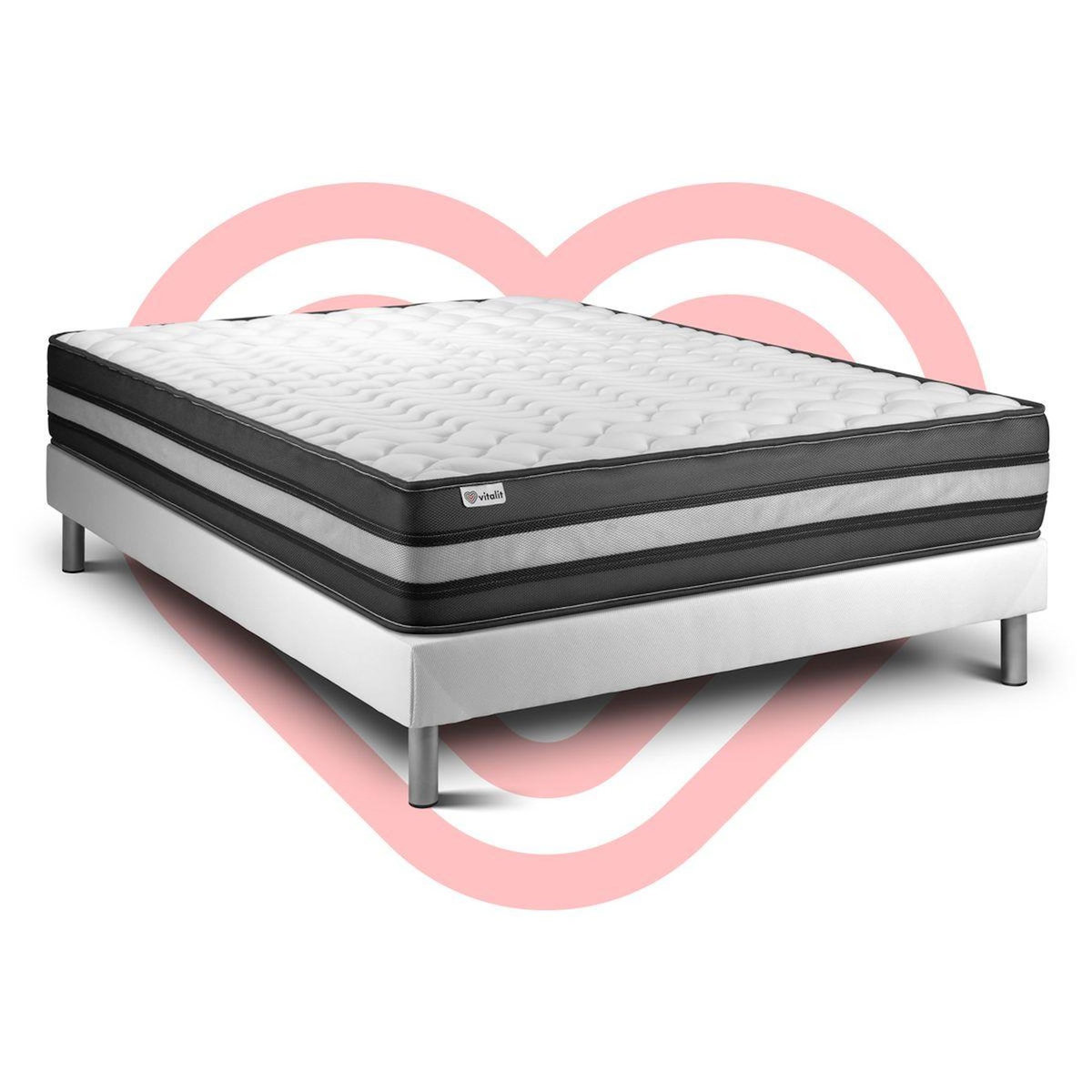 VITALIT Ensemble VITALPOWER ZEN 160 x 200 cm sommier Kit blanc