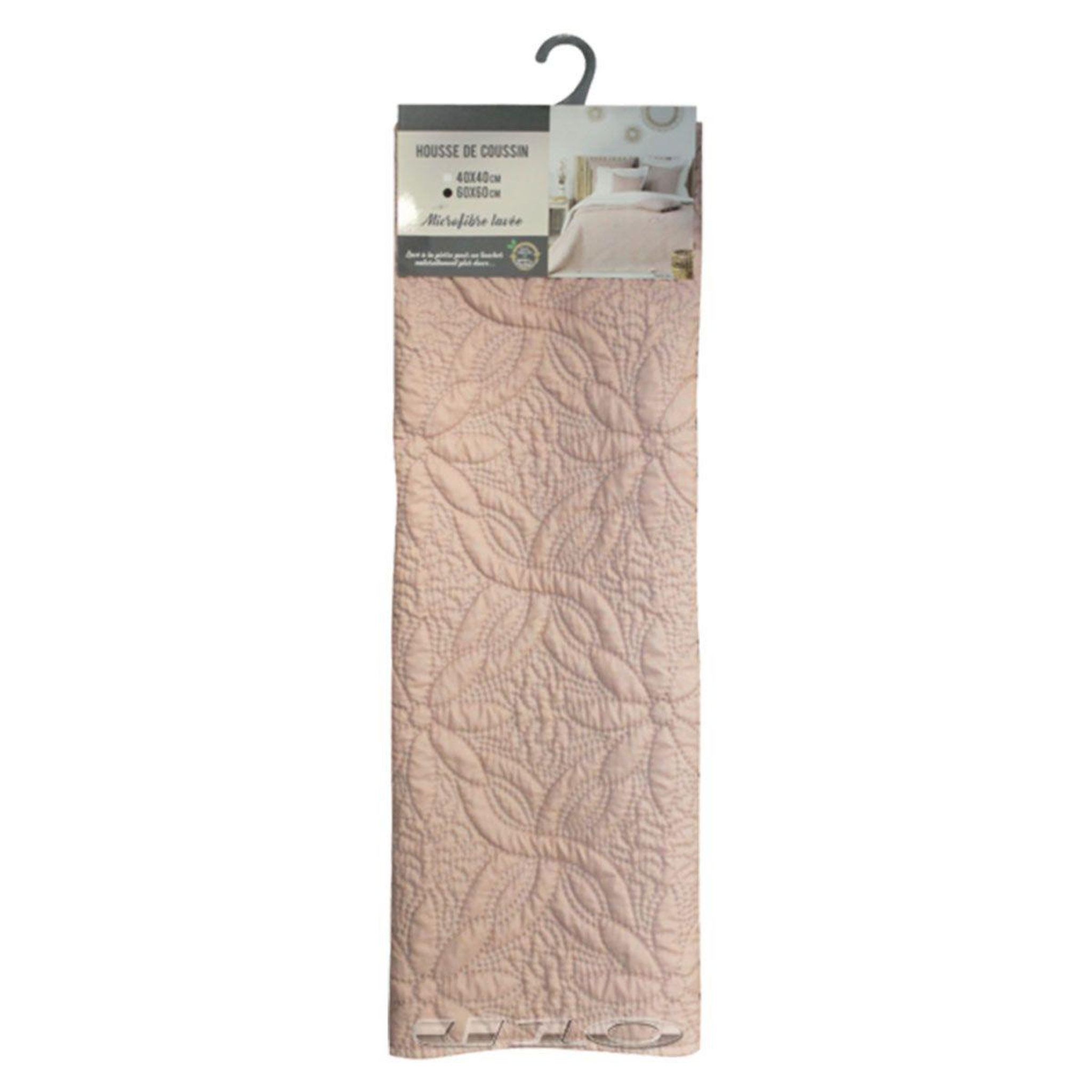 Voir la diapositive 2 : Douceur d'Intérieur Housse de coussin  florette  60x60cm rose