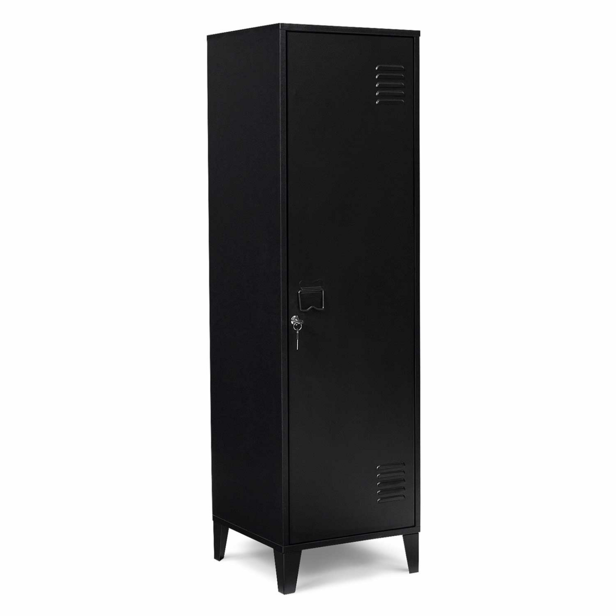 ID MARKET Armoire vestiaire ESTER porte métal noir design industriel
