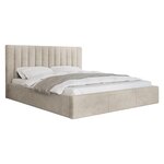 BEST MOBILIER Rosario - lit coffre - 140x200 - sommier inclus - en velours. Coloris disponibles : Vert, Beige, Gris, Bleu