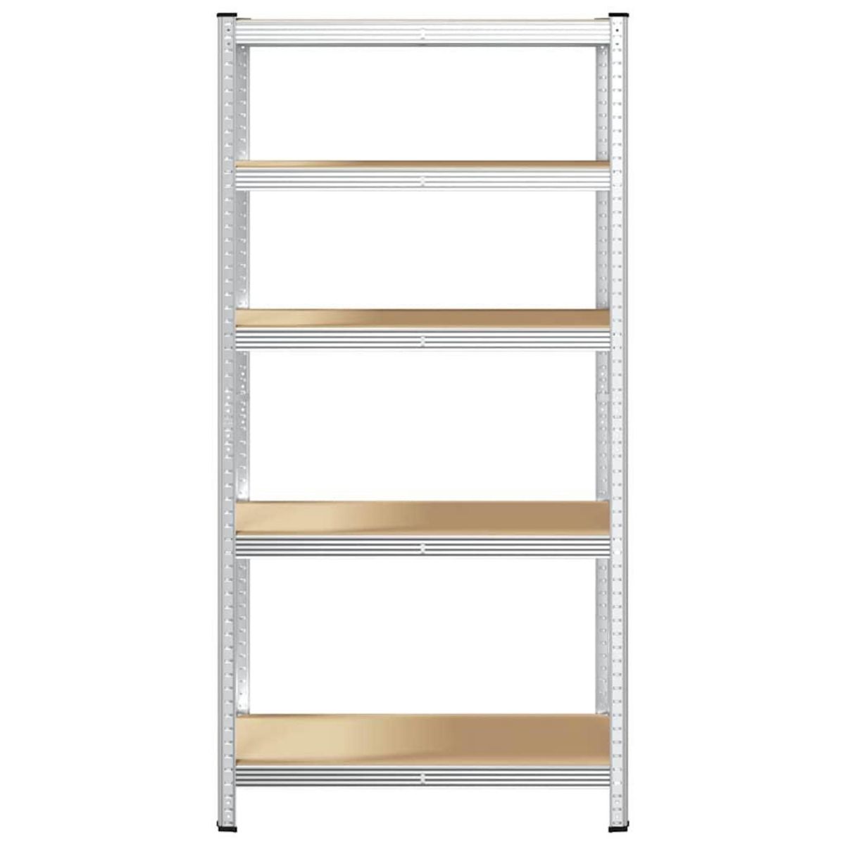 VIDAXL Etagere de rangement 5 niveaux Argente Acier et bois ingenierie