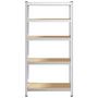Voir la diapositive 4 : VIDAXL Etagere de rangement 5 niveaux Argente Acier et bois ingenierie