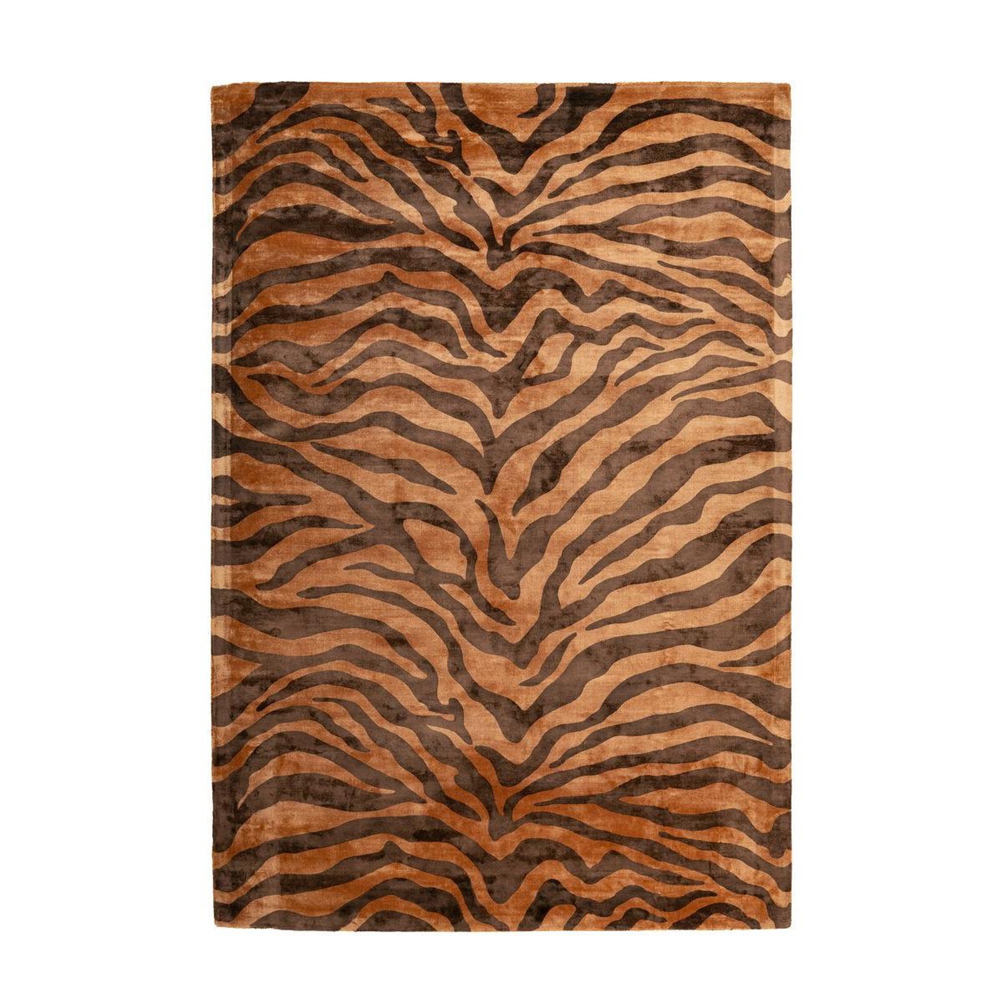 Voir la diapositive 1 : Paris Prix Tapis Rétro Motif Imprimé  Sinai  Marron Foncé