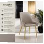 Voir la diapositive 2 : tectake Chaise rembourrée en velours rembourré taupe Lot de 4