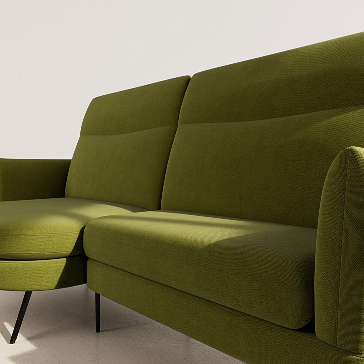 LISA DESIGN Terry - canapé d'angle gauche 4 places avec têtières réglables en tissu texturé