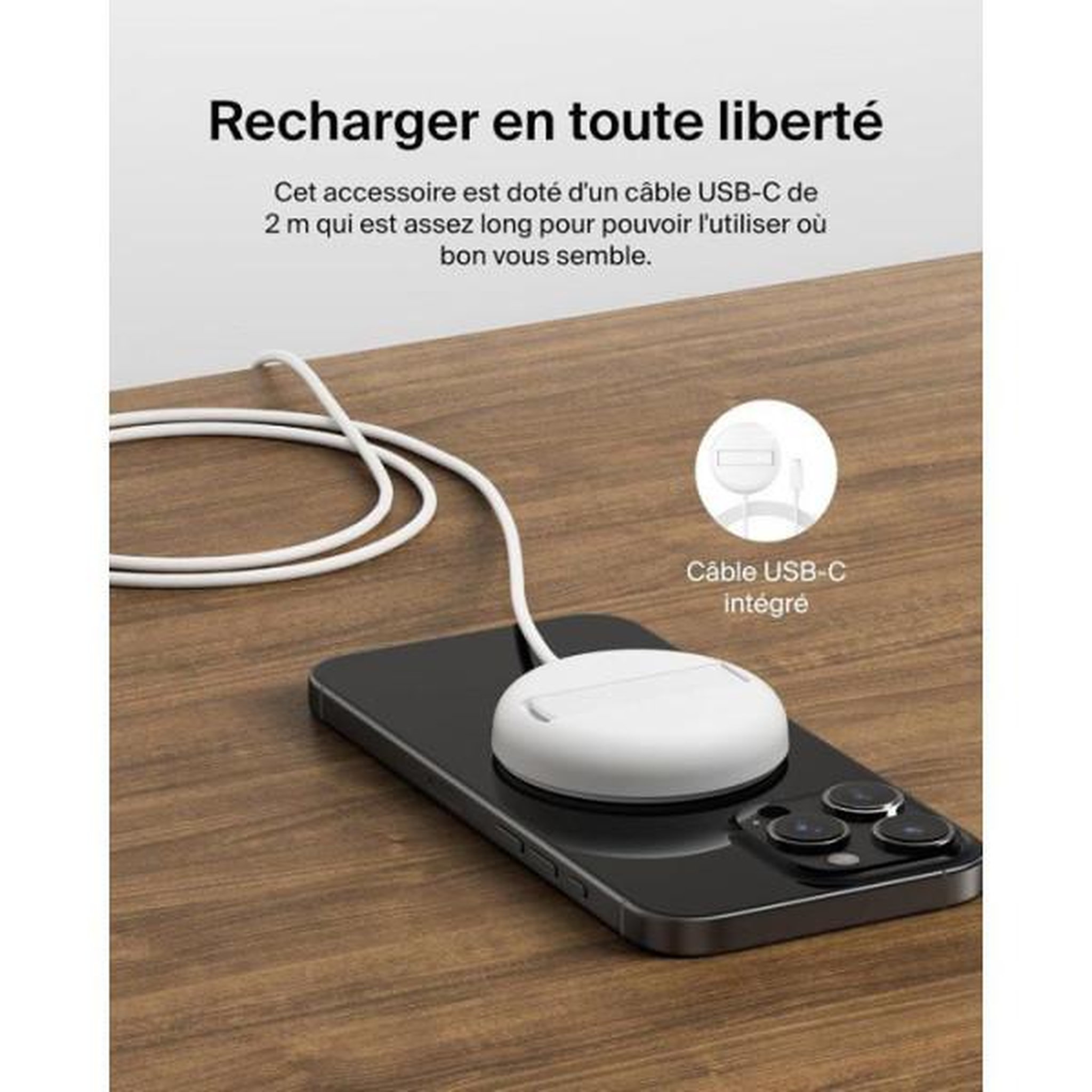 Voir la diapositive 3 : Belkin Pad de recharge - BELKIN - USB-C - 15 W - Blanc