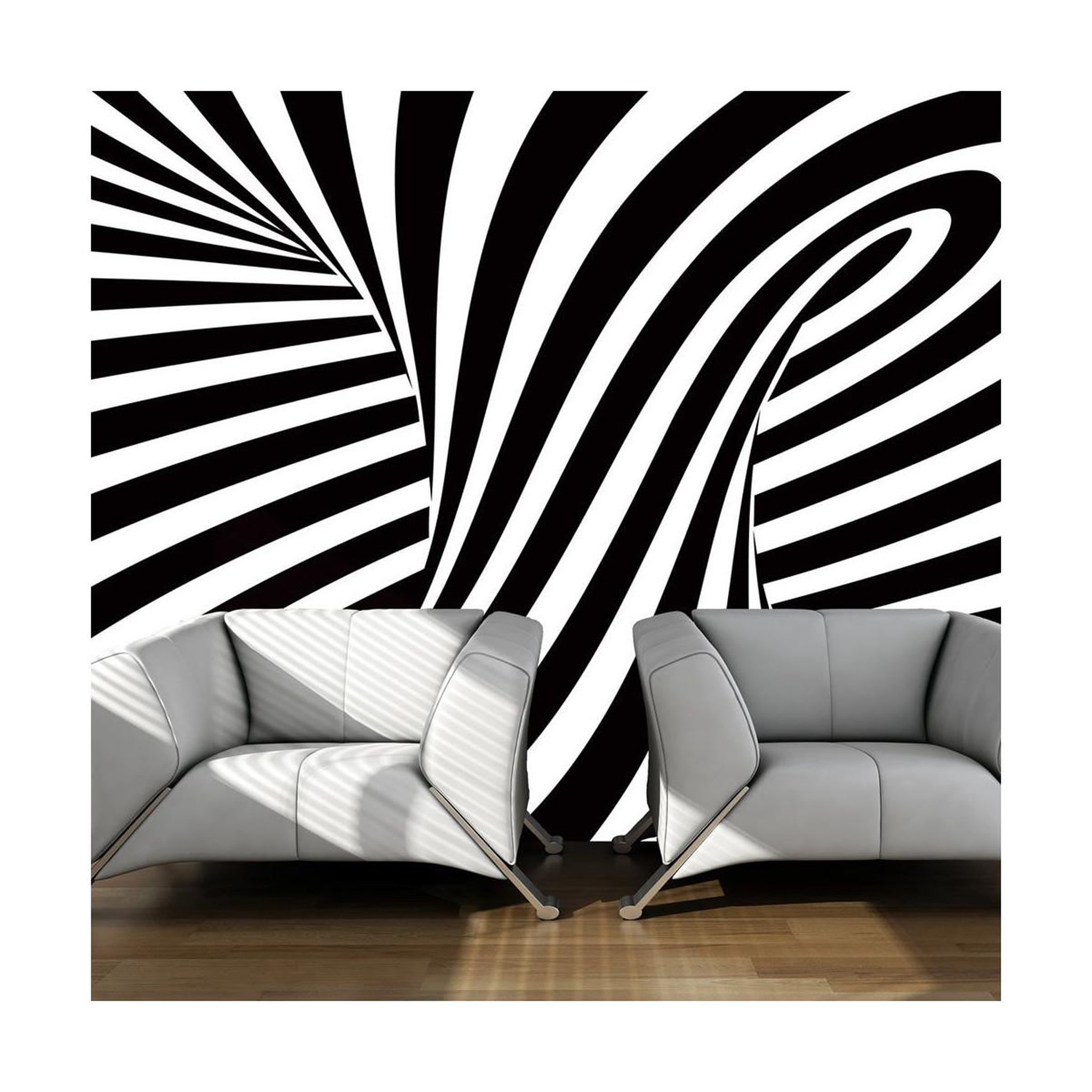 Paris Prix Papier peint  art optique : noir & blanc. Coloris disponibles : Multicolore