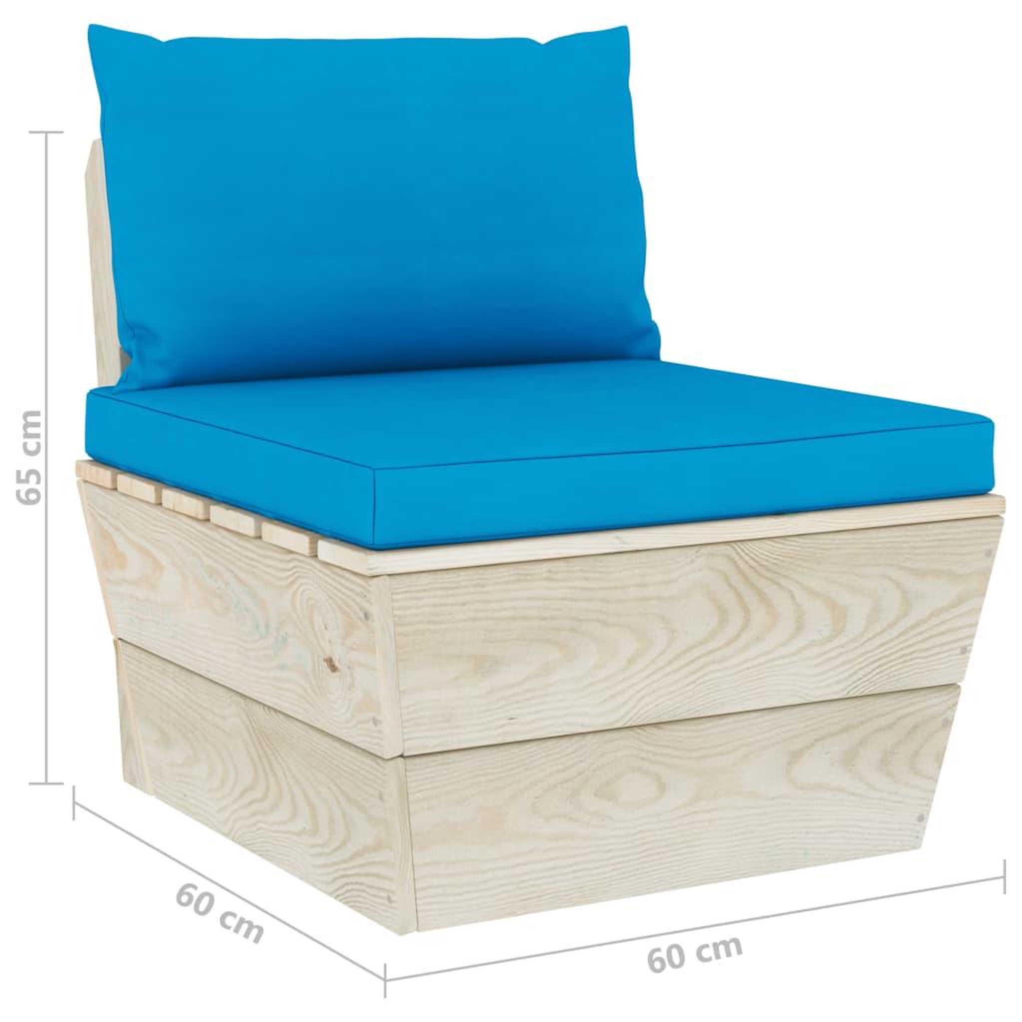 Voir la diapositive 6 : VIDAXL Salon de jardin palette 6 pcs avec coussins bois d'epicea