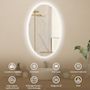 Voir la diapositive 5 : HOMCOM Miroir salle de bain LED design ovale 50 x 80 cm anti-buée dimmable tactile réglable verre trempé