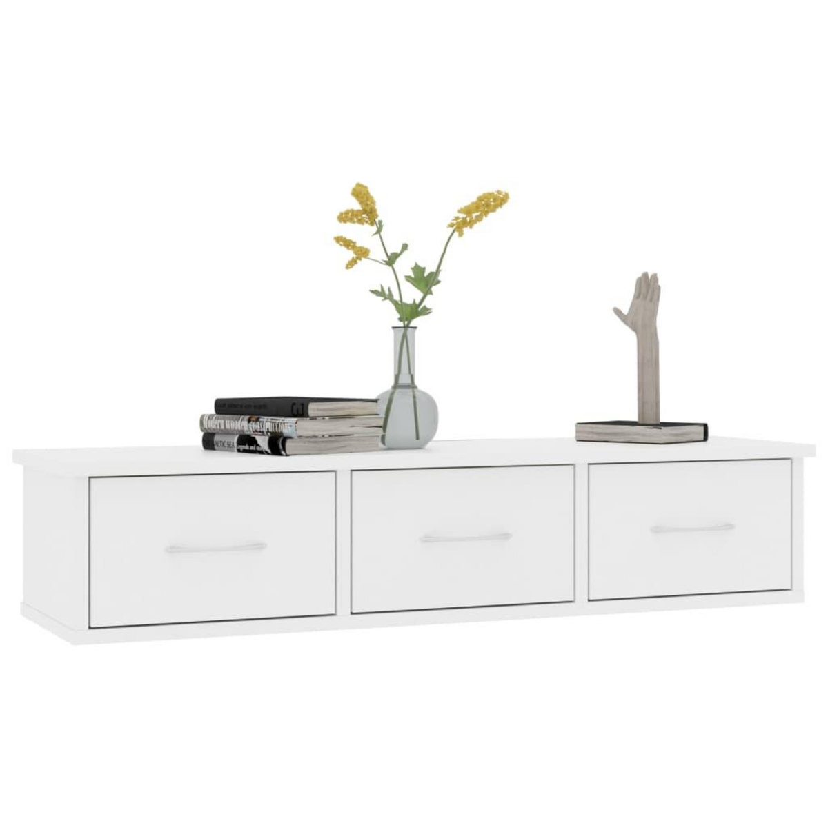 VIDAXL Etagere murale avec tiroirs Blanc 88x26x18,5 cm bois ingenierie