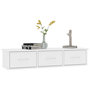 Voir la diapositive 3 : VIDAXL Etagere murale avec tiroirs Blanc 88x26x18,5 cm bois ingenierie