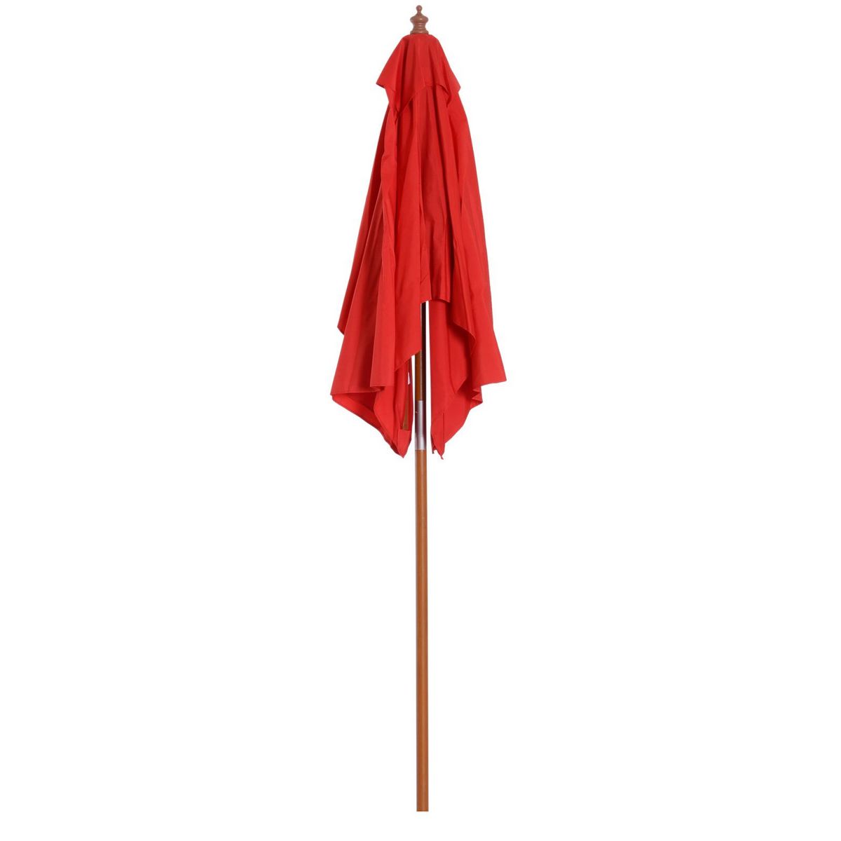OUTSUNNY Parasol rectangulaire inclinable bois polyester haute densité 2L x 1,5l x 2,3H m rouge