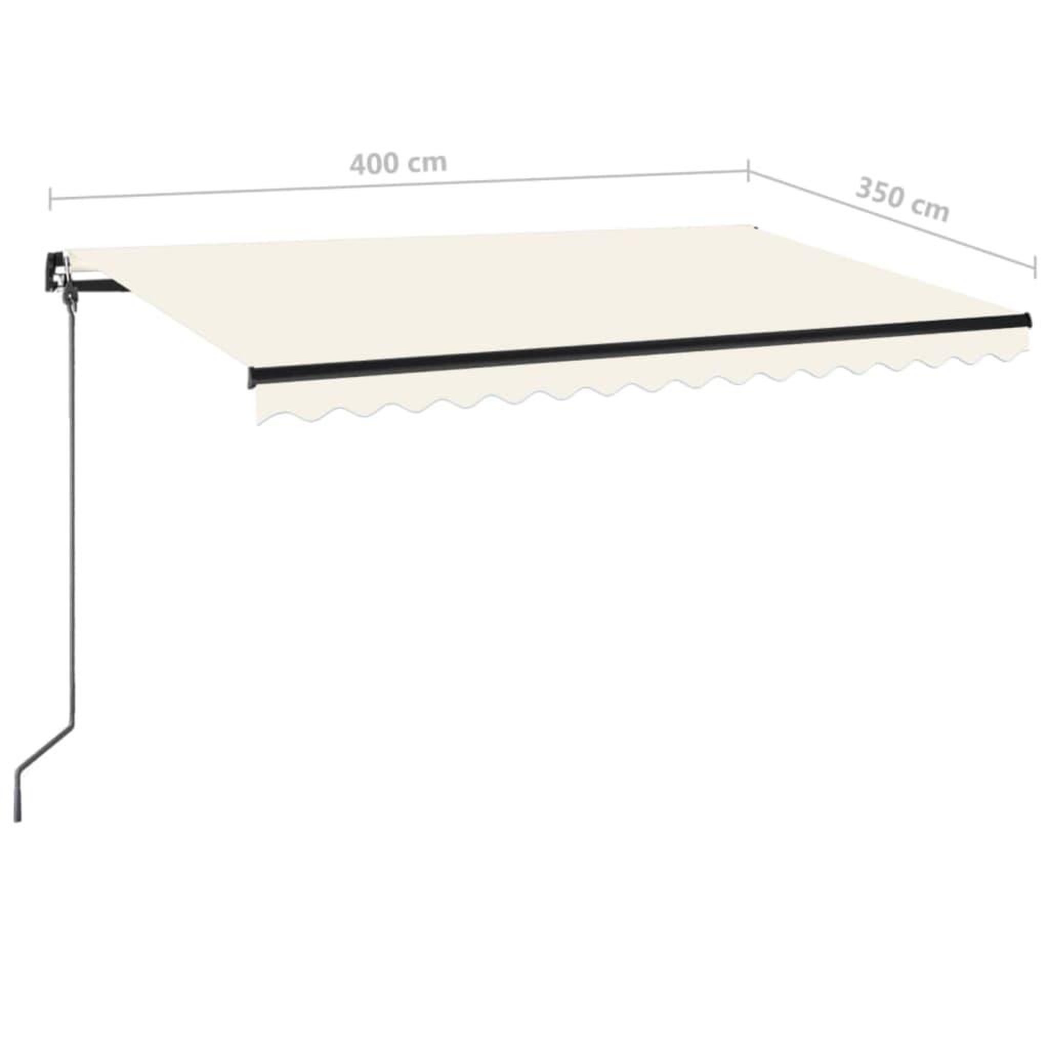Voir la diapositive 6 : VIDAXL Auvent manuel retractable avec LED 400x350 cm Creme