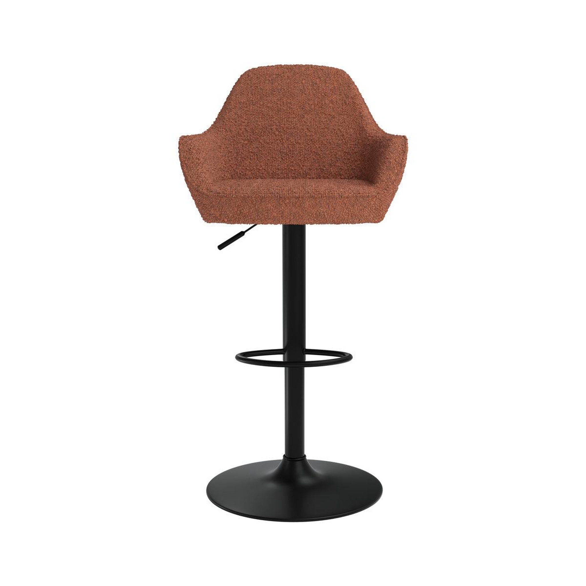 Voir la diapositive 2 : MAISON PAVANE Lot de 2 chaises de bar effet laine bouclette rouge brique 63/83 cm-adam